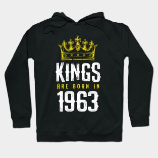 kings are born 1963 birthday quote crown king birthday party gift Hoodie